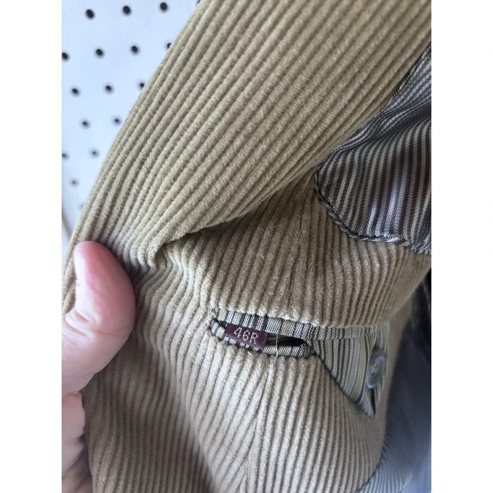 Cianni Cellini Super Cord Corduroy Men's 46R Cotton Blazer Jacket Brown Lined